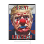 Agent Krasnov 18"X24" Plastic Protest Yard Sign w/Wire Frame