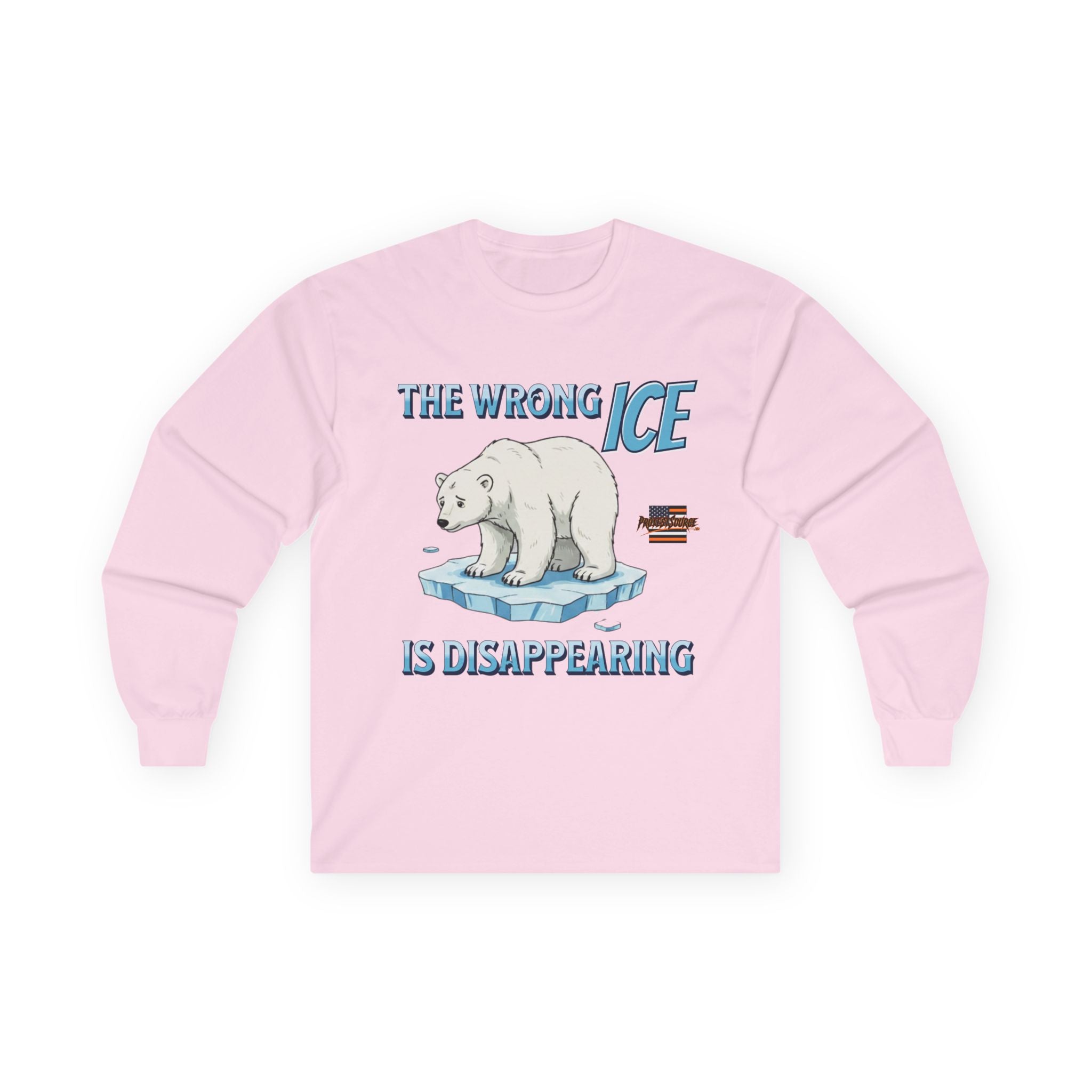 The Wrong ICE is Disappearing Long Sleeve Cotton Gildan Tee