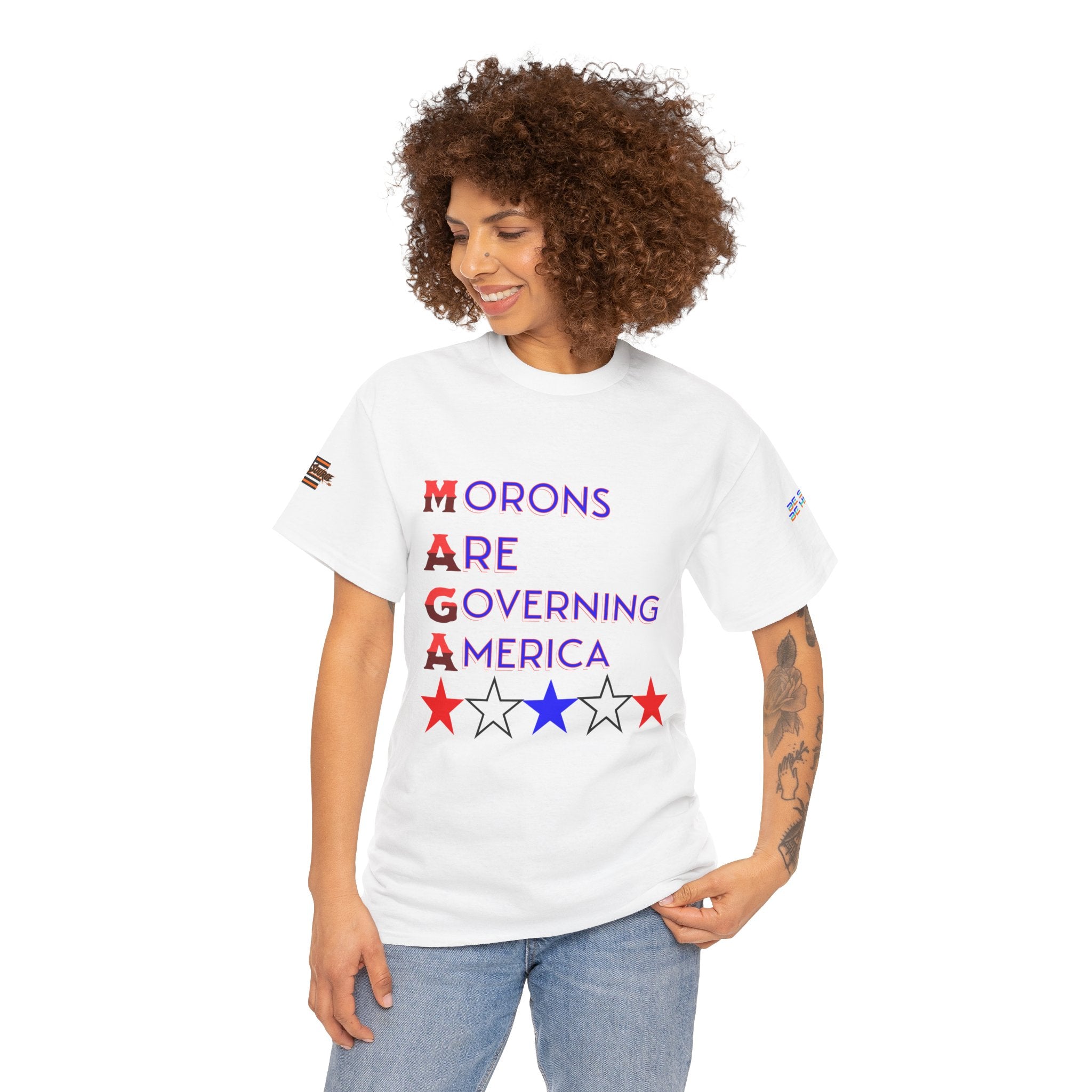 Morons Are Governing America Unisex Heavy Cotton Gildan Tee, Casual Wear, Gift for Activists, Comfortable Protest Wear