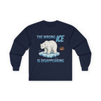 The Wrong ICE is Disappearing Long Sleeve Cotton Gildan Tee