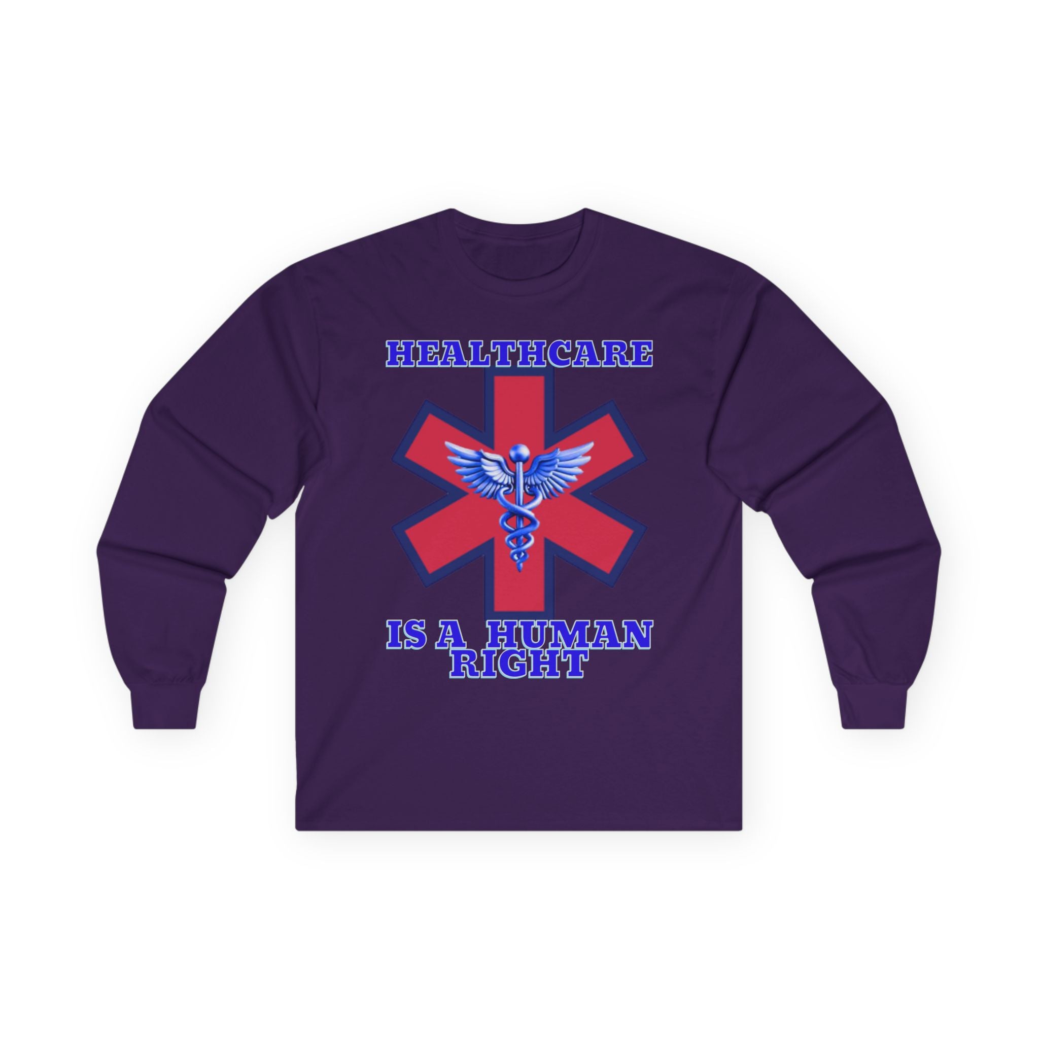 Healthcare is a Human Right Long Sleeve Cotton Gildan Tee