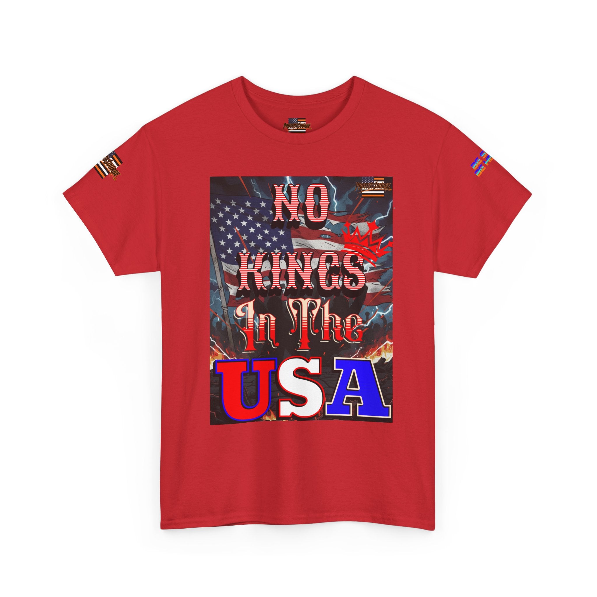 No Kings in the USA Unisex Heavy Cotton Gildan Tee, Casual Wear, Gift for Activists, Comfortable Protest Wear