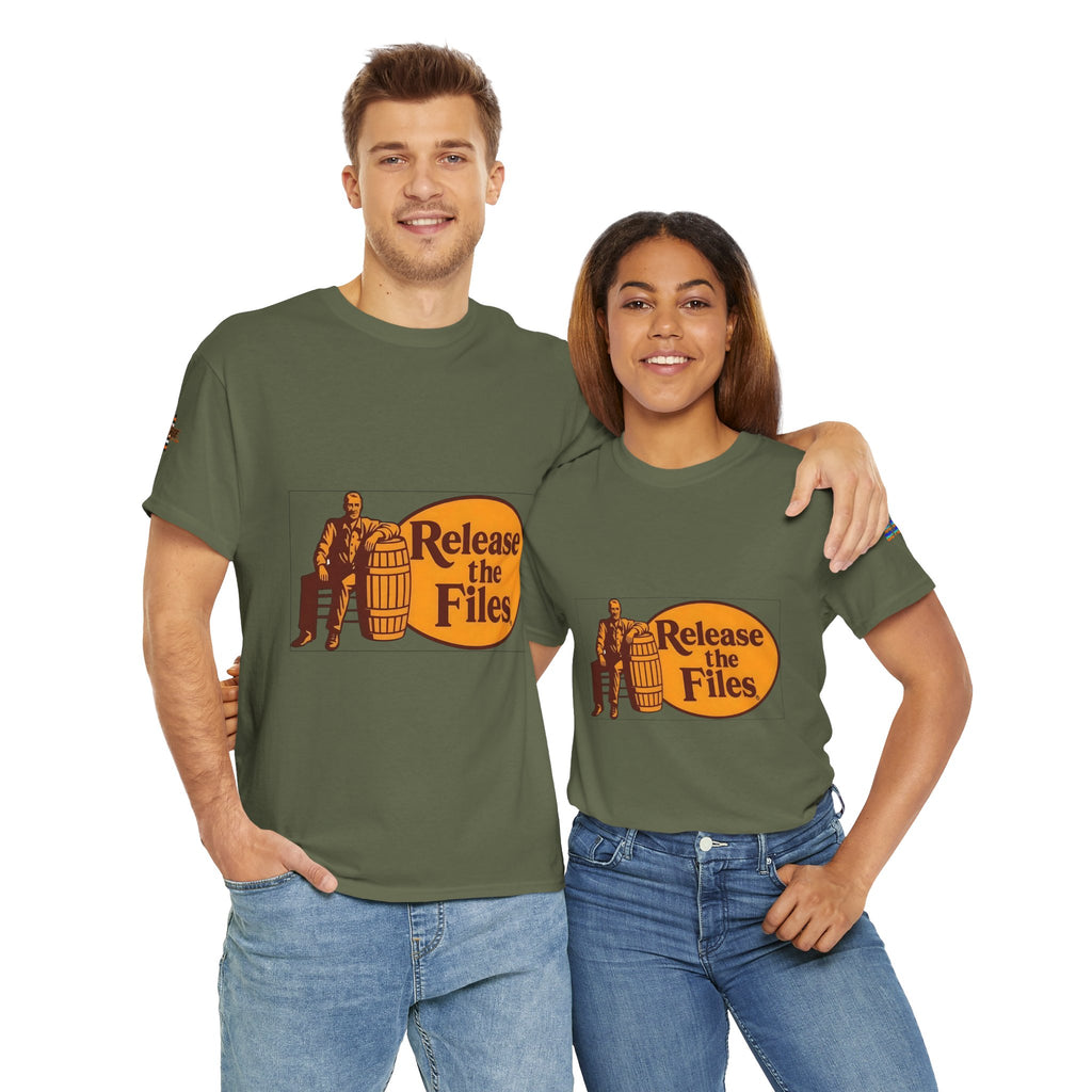 Release the Files Unisex Heavy Cotton Gildan Tee, Casual Wear, Gift for Activists, Comfortable Protest Wear
