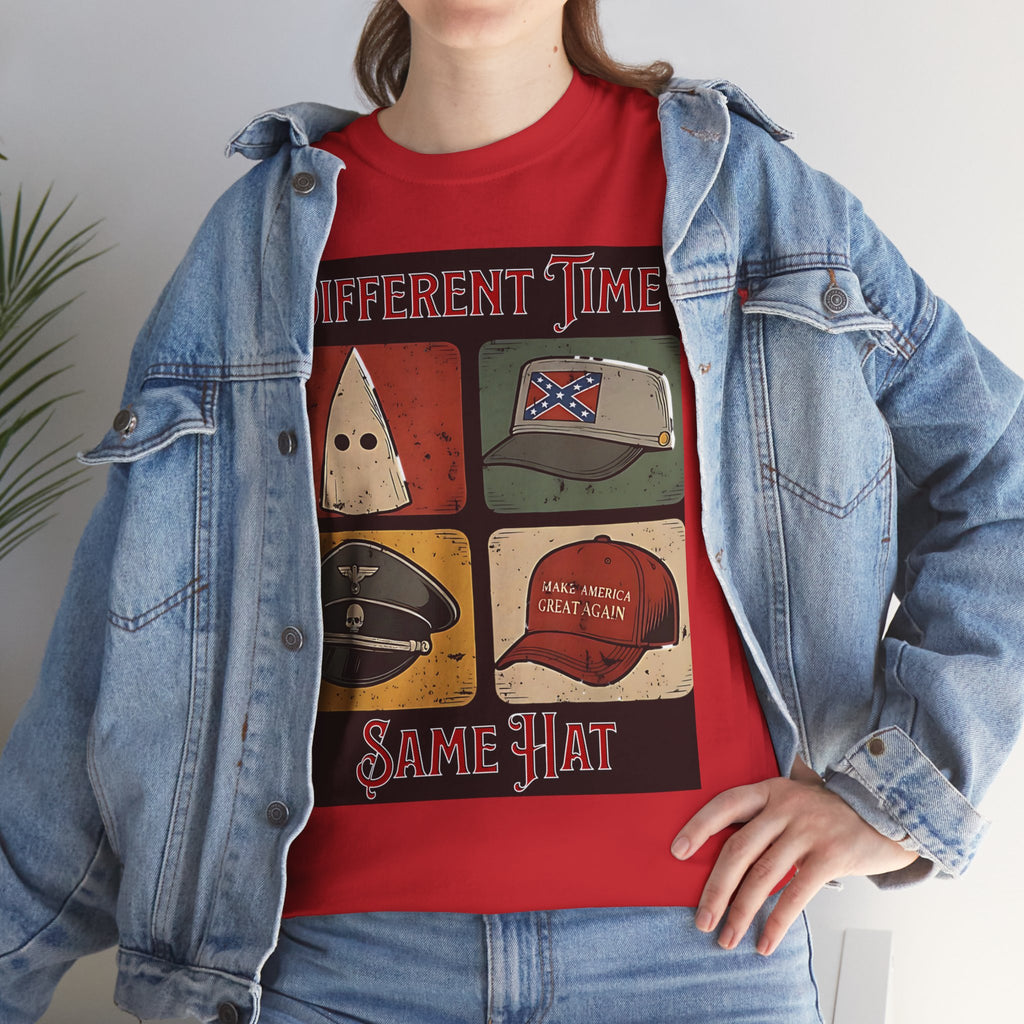 Different Time Same Hat Unisex Heavy Cotton Gildan Tee