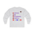 Morons Are Governing America Long Sleeve Cotton Gildan Tee