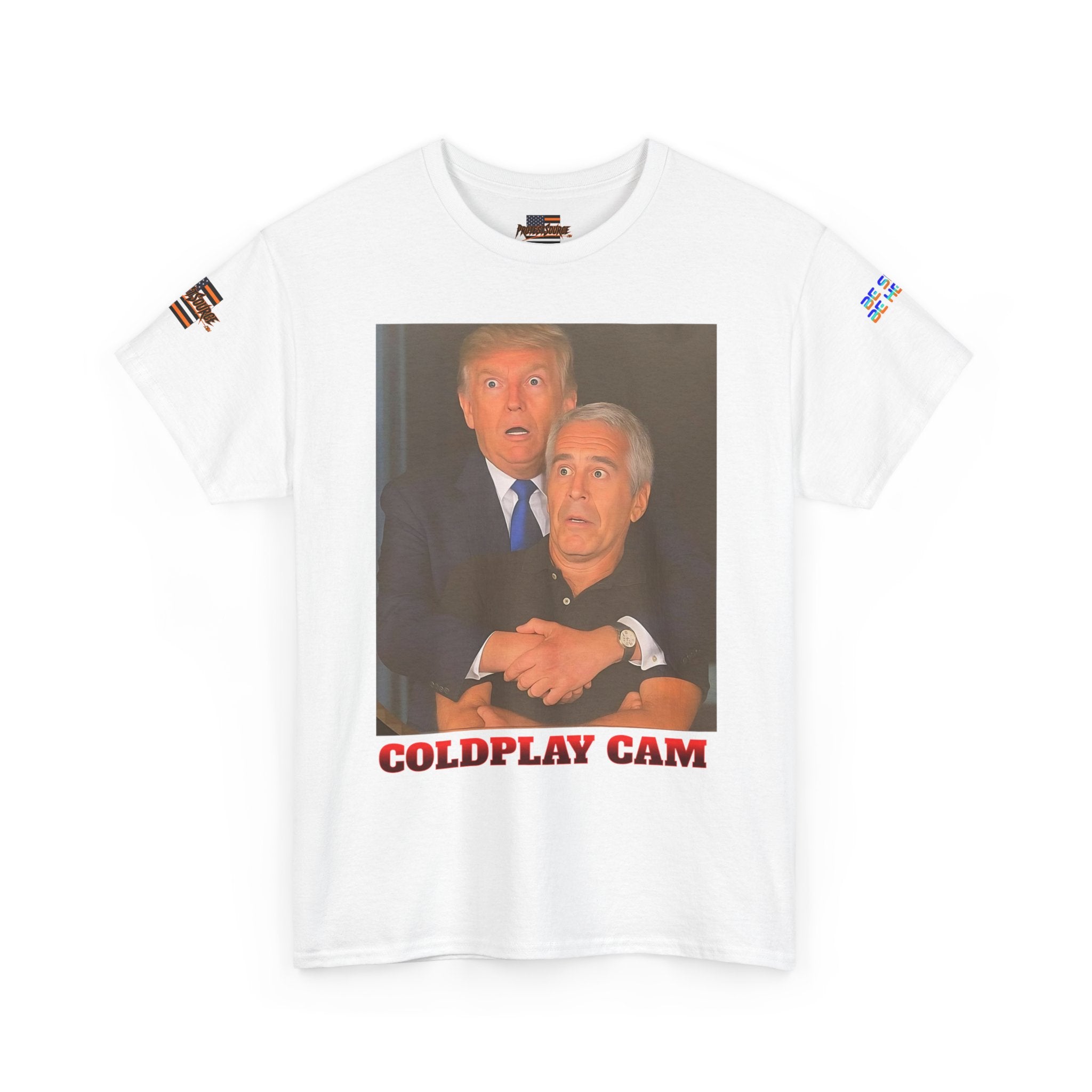 Trump Epstein Coldplay Cam Unisex Heavy Cotton Gildan Tee, Casual Wear, Gift for Activists, Comfortable Protest Wear