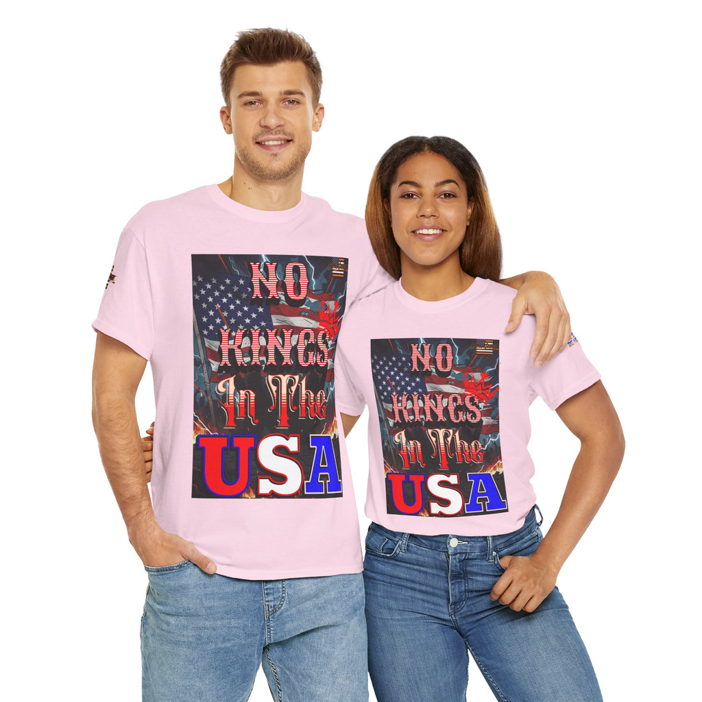 No Kings in the USA Unisex Heavy Cotton Gildan Tee, Casual Wear, Gift for Activists, Comfortable Protest Wear