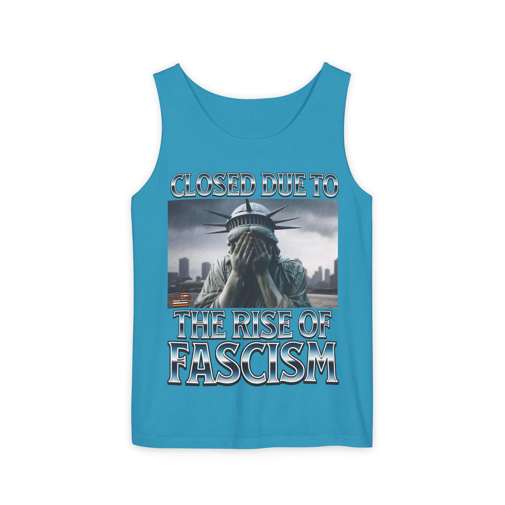 Closed Due to the Rise of Fascism Unisex Cotton Tank Top