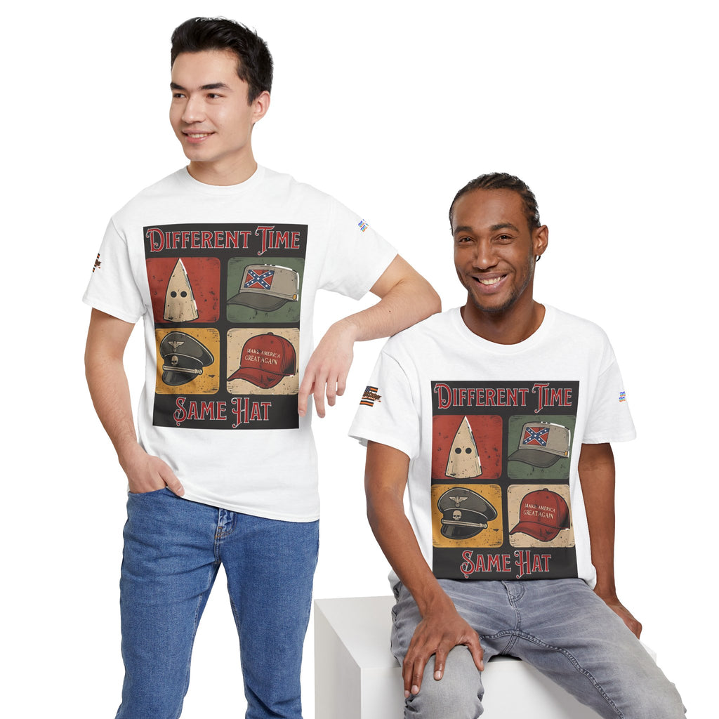 Different Time Same Hat Unisex Heavy Cotton Gildan Tee