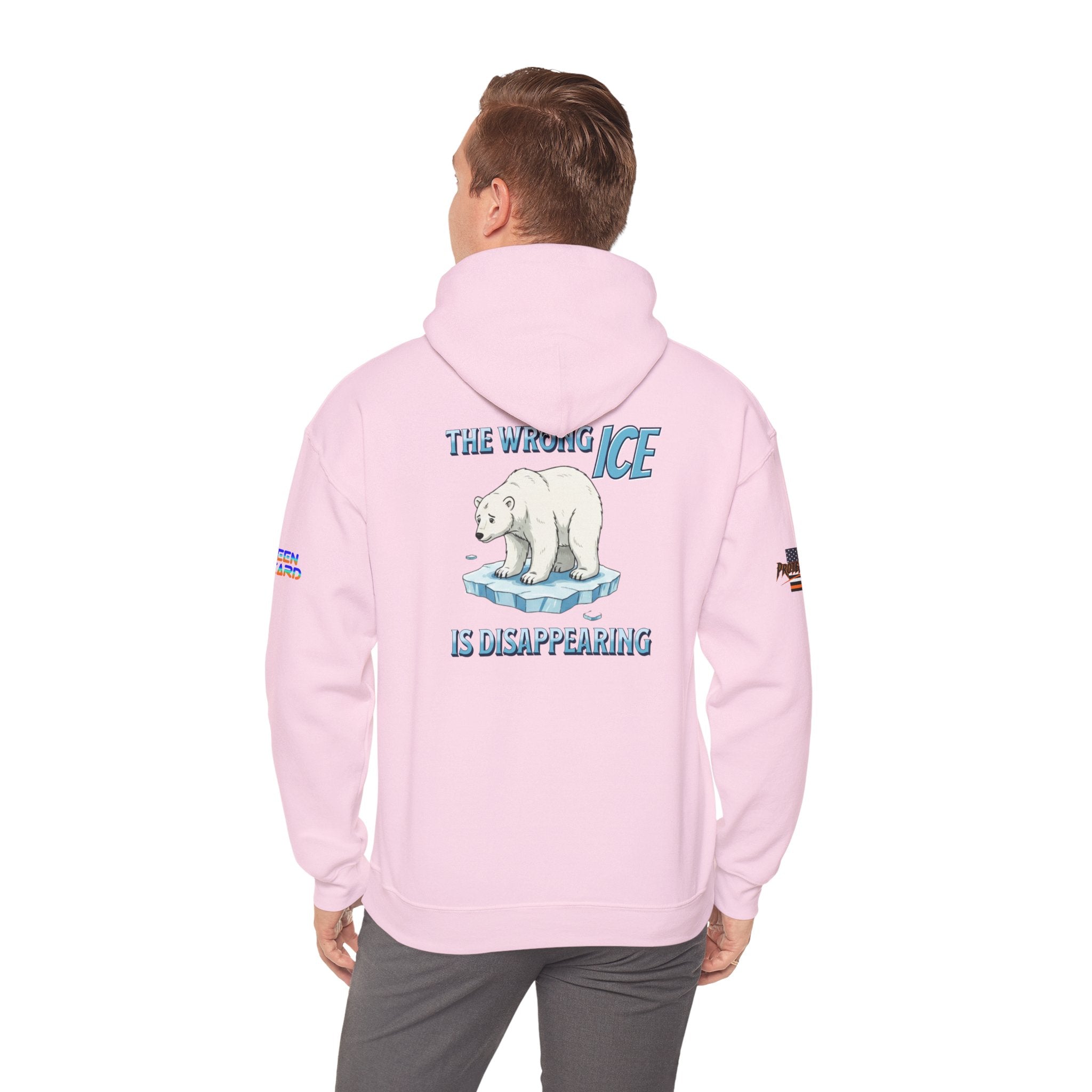The Wrong ICE is Disappearing Unisex Heavy Blend Gildan Hoodie Sweatshirt, Casual Wear, Gift for Activists, Comfortable Protest Wear
