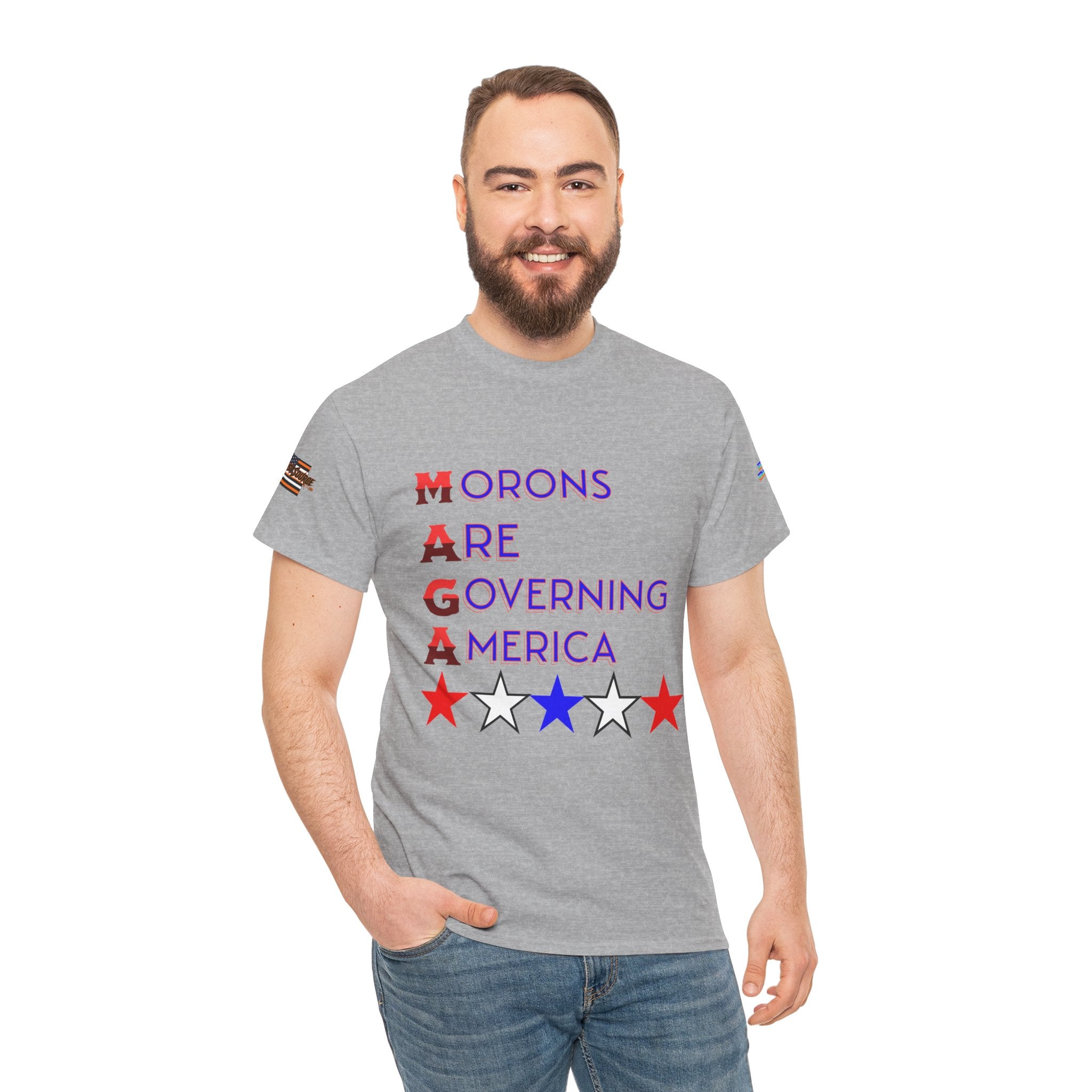 Morons Are Governing America Unisex Heavy Cotton Gildan Tee, Casual Wear, Gift for Activists, Comfortable Protest Wear