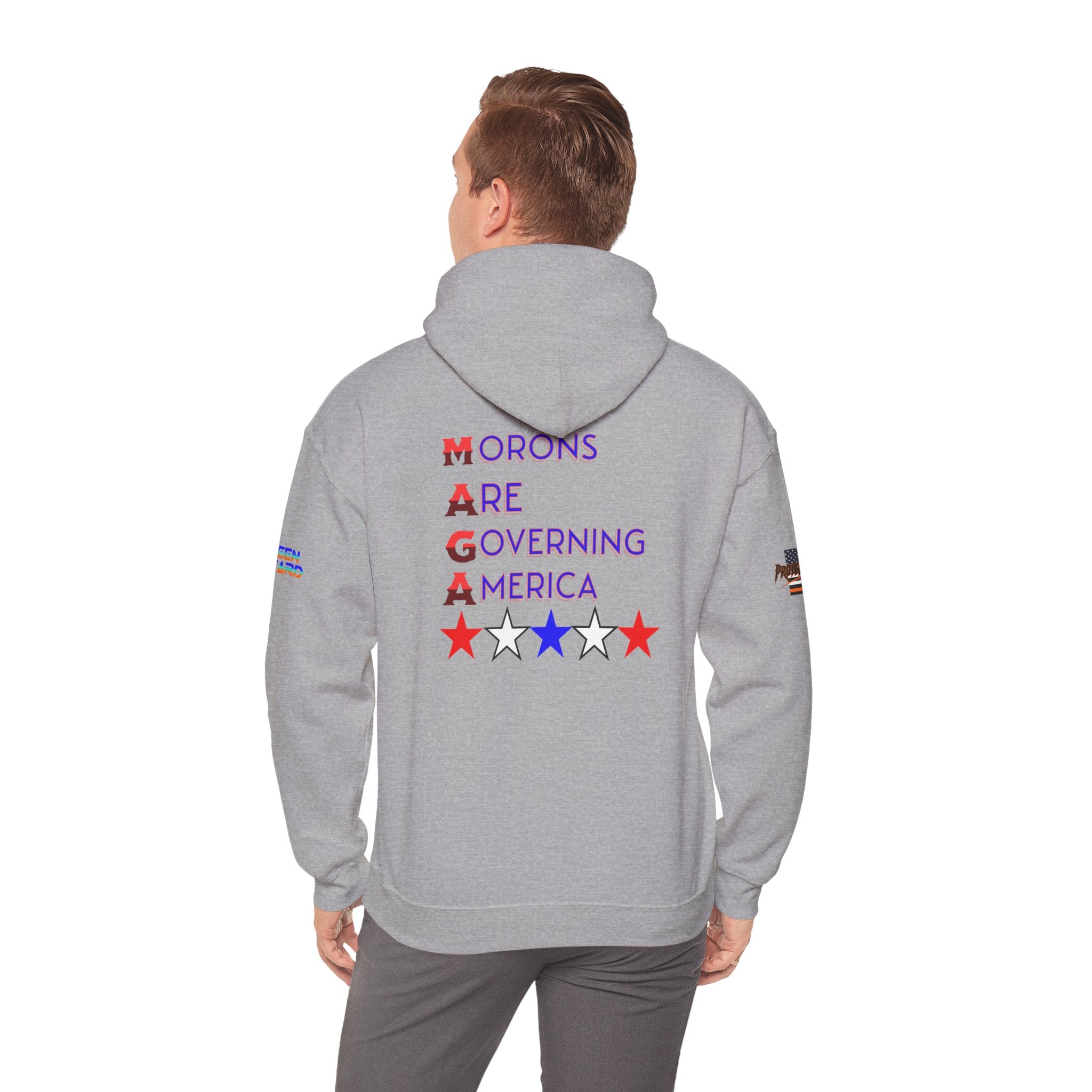 Morons Are Governing America Unisex Heavy Blend Gildan Hoodie Sweatshirt, Casual Wear, Gift for Activists, Comfortable Protest Wear