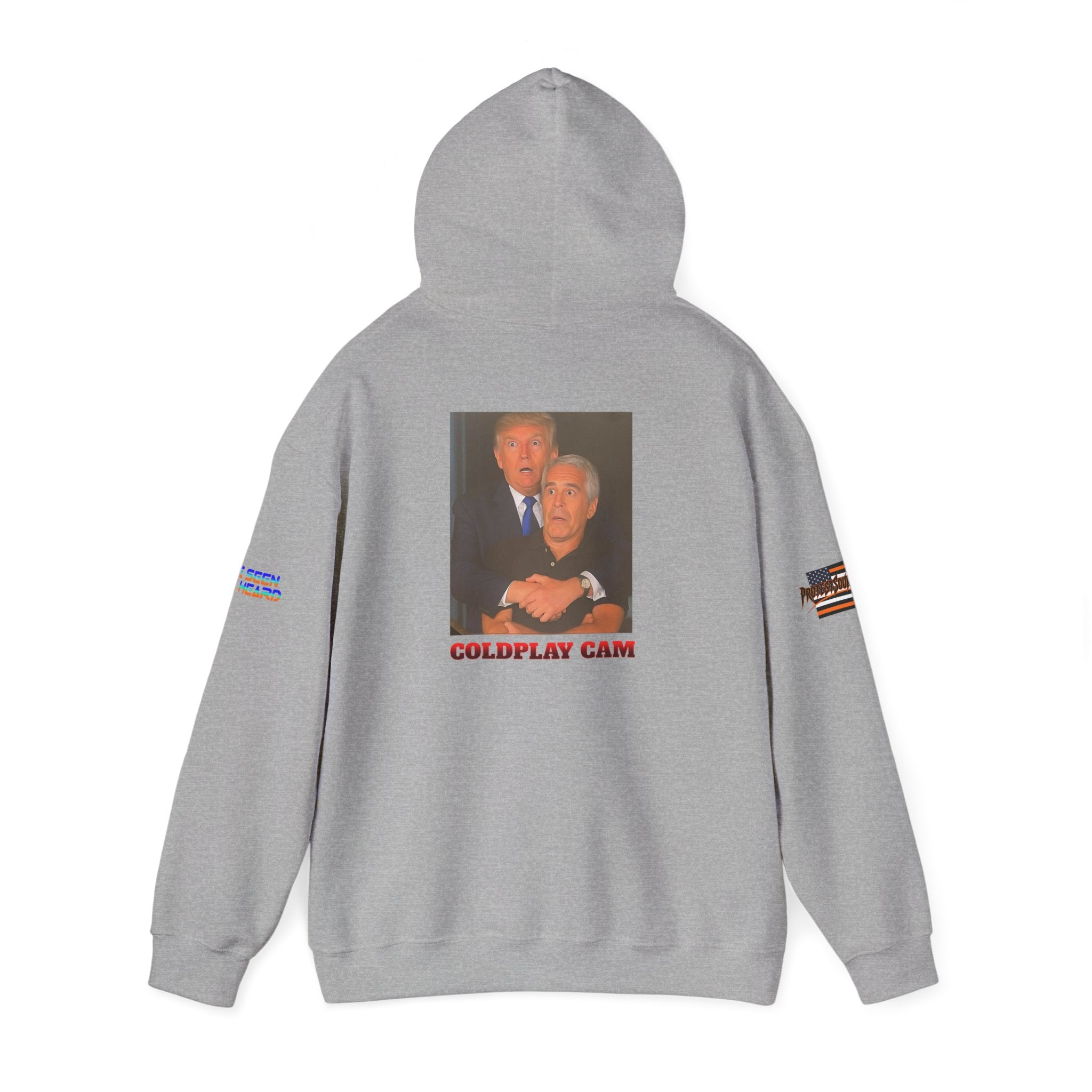 Trump Epstein Coldplay Cam Unisex Heavy Blend Gildan Hoodie Sweatshirt, Casual Wear, Gift for Activists, Comfortable Protest Wear
