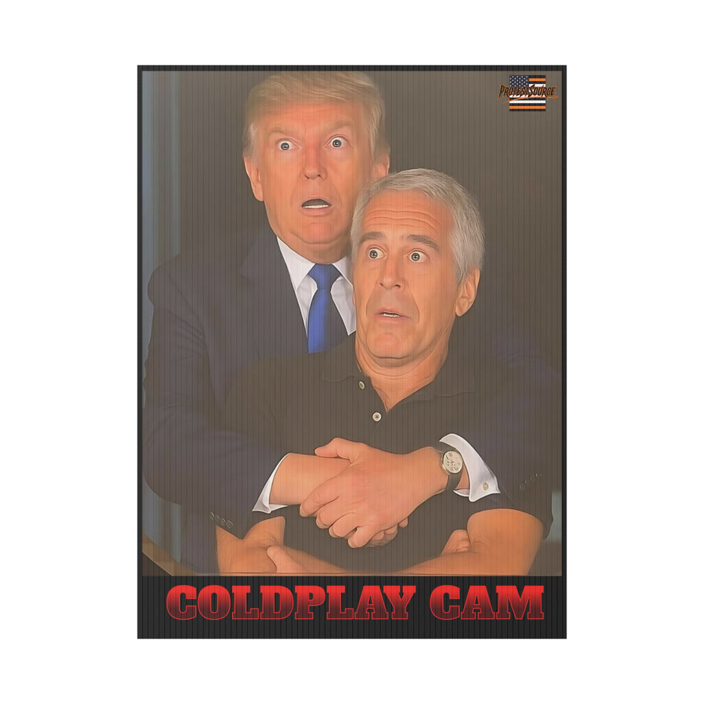 Trump and Epstein Coldplay Cam 18"X24" Plastic Protest Yard Sign w/Wire Stand