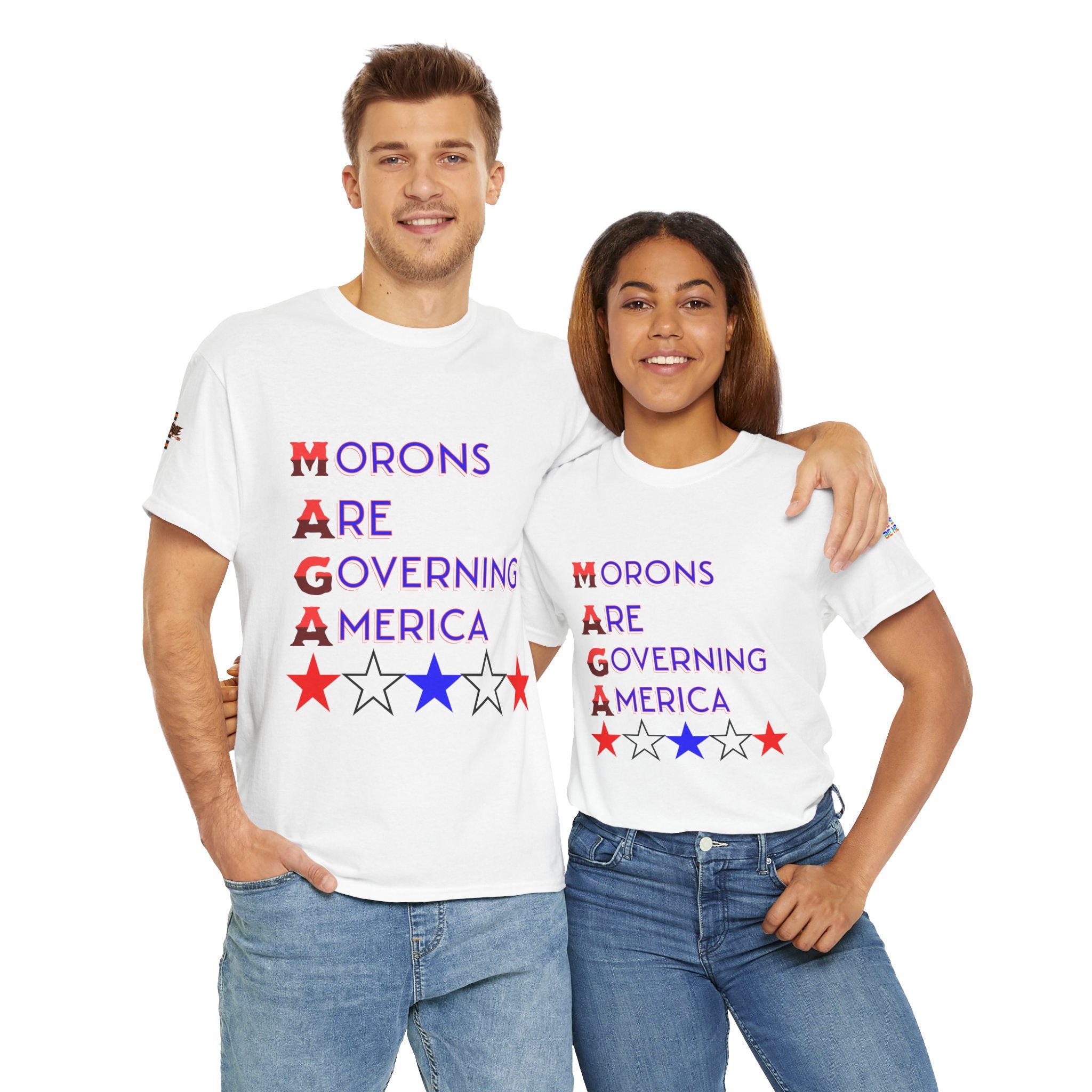 Morons Are Governing America Unisex Heavy Cotton Gildan Tee, Casual Wear, Gift for Activists, Comfortable Protest Wear