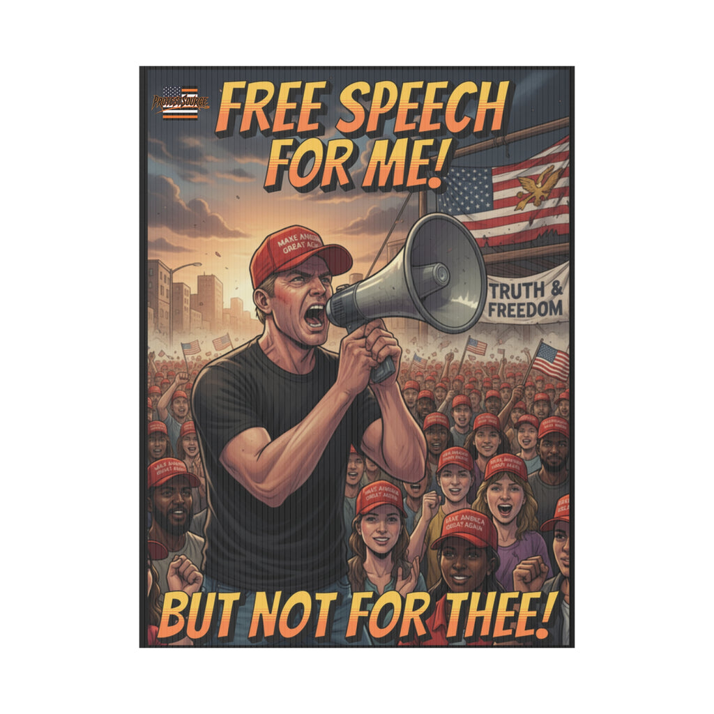 Free Speech For Me But Not For Thee 18"X24" Plastic Protest Yard Sign w/Wire Stand
