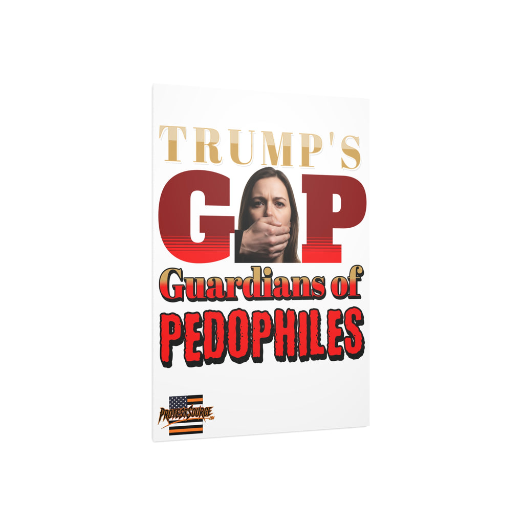 Guardians Of Pedophiles 18"X24" Durable Foam Board Protest Sign