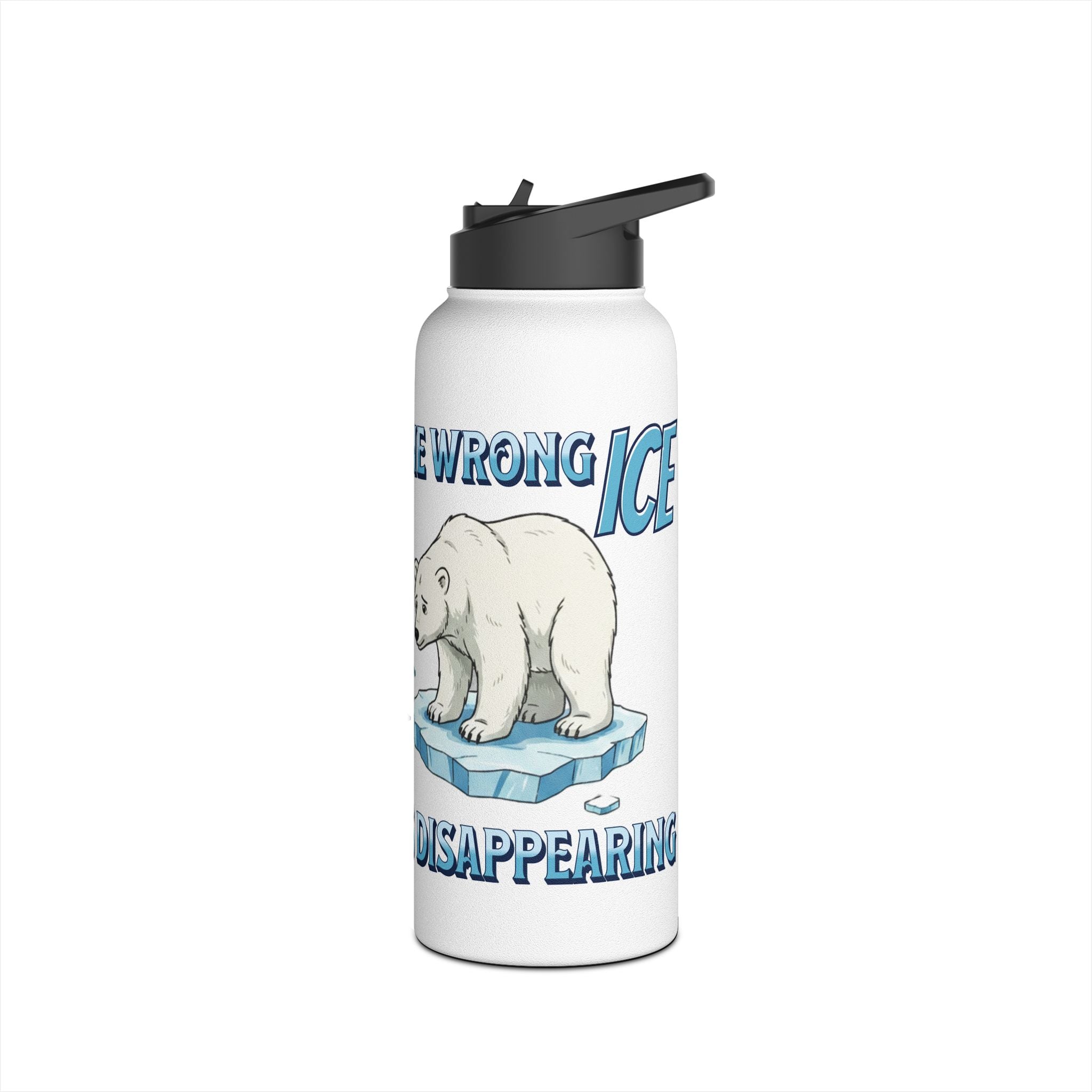 The Wrong ICE is Disappearing Insulated  32 oz. Water Bottle, Perfect for Activists, Protests, Commuters, Gifts, and Daily Use