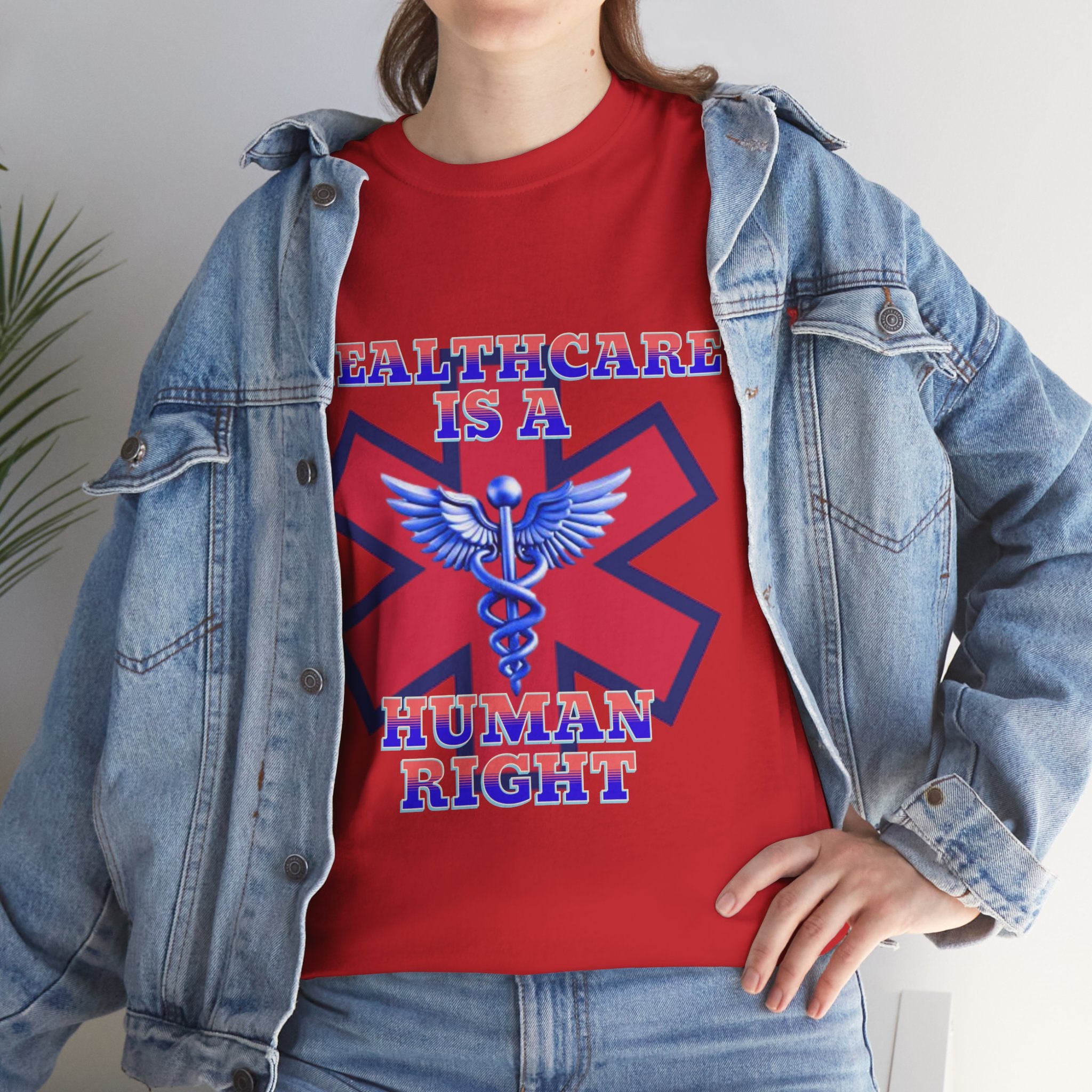 Healthcare is a Human Right Unisex Heavy Cotton Gildan Tee