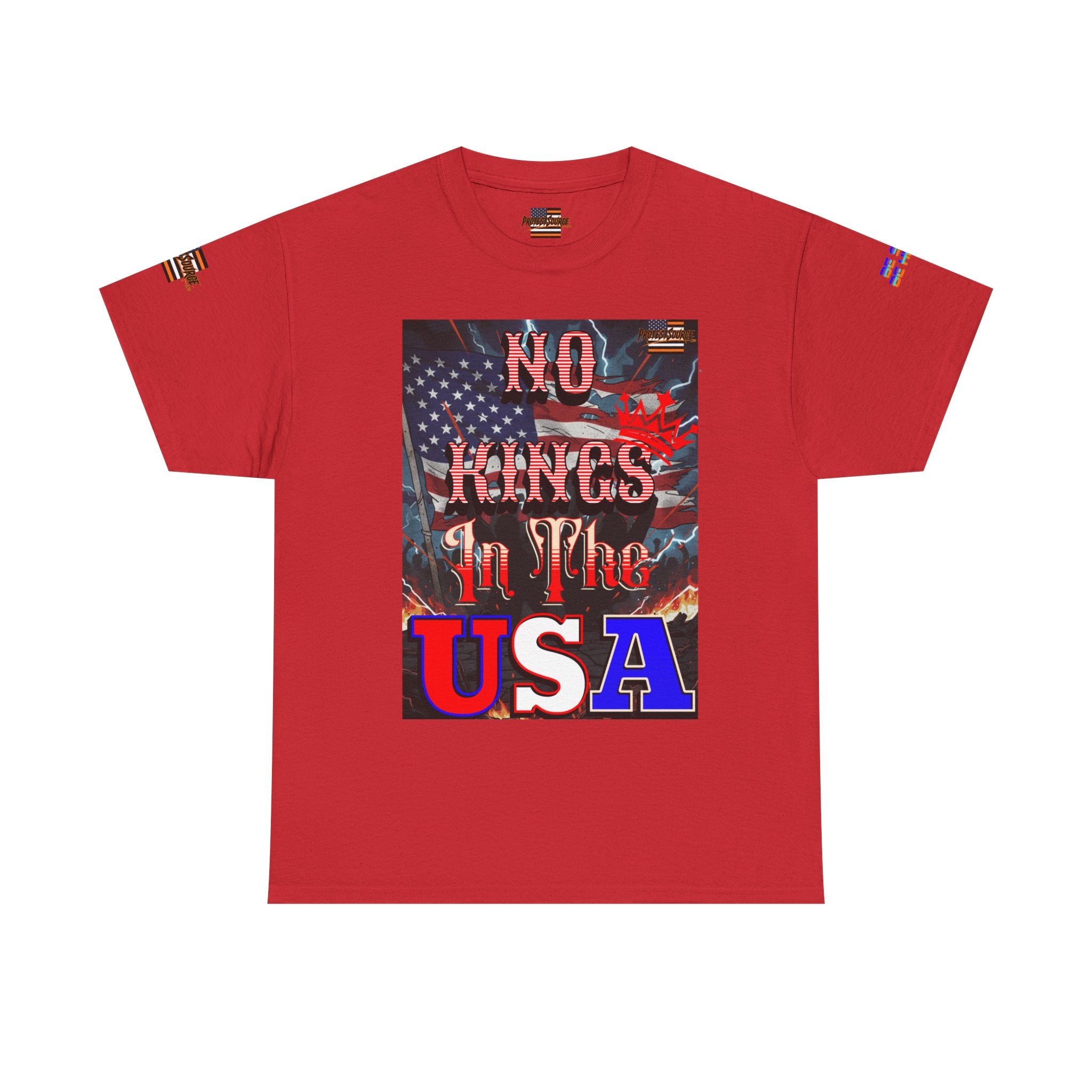 No Kings in the USA Unisex Heavy Cotton Gildan Tee, Casual Wear, Gift for Activists, Comfortable Protest Wear