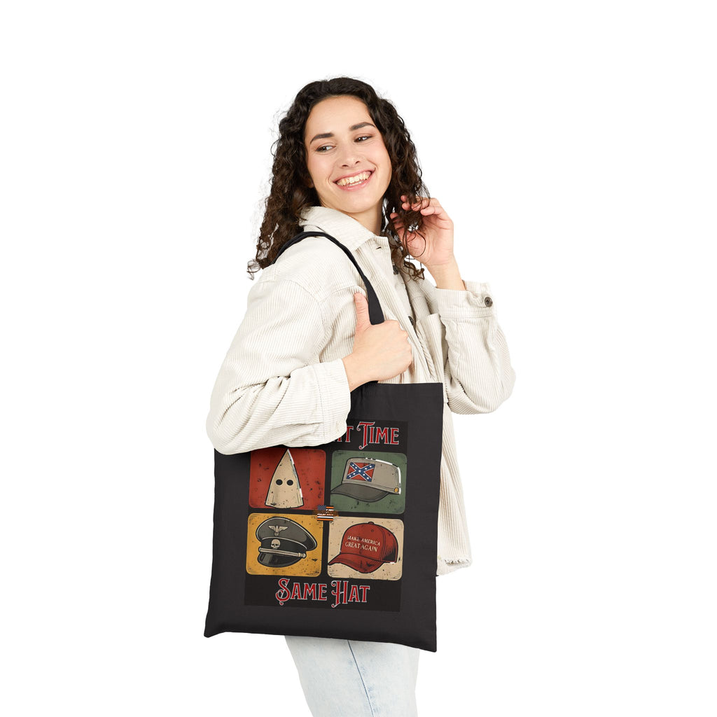 Different Time, Same Hat Cotton Canvas Tote Bag