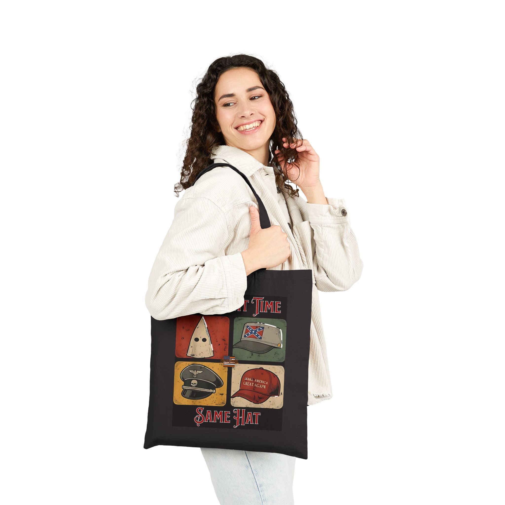 Different Time, Same Hat Cotton Canvas Tote Bag