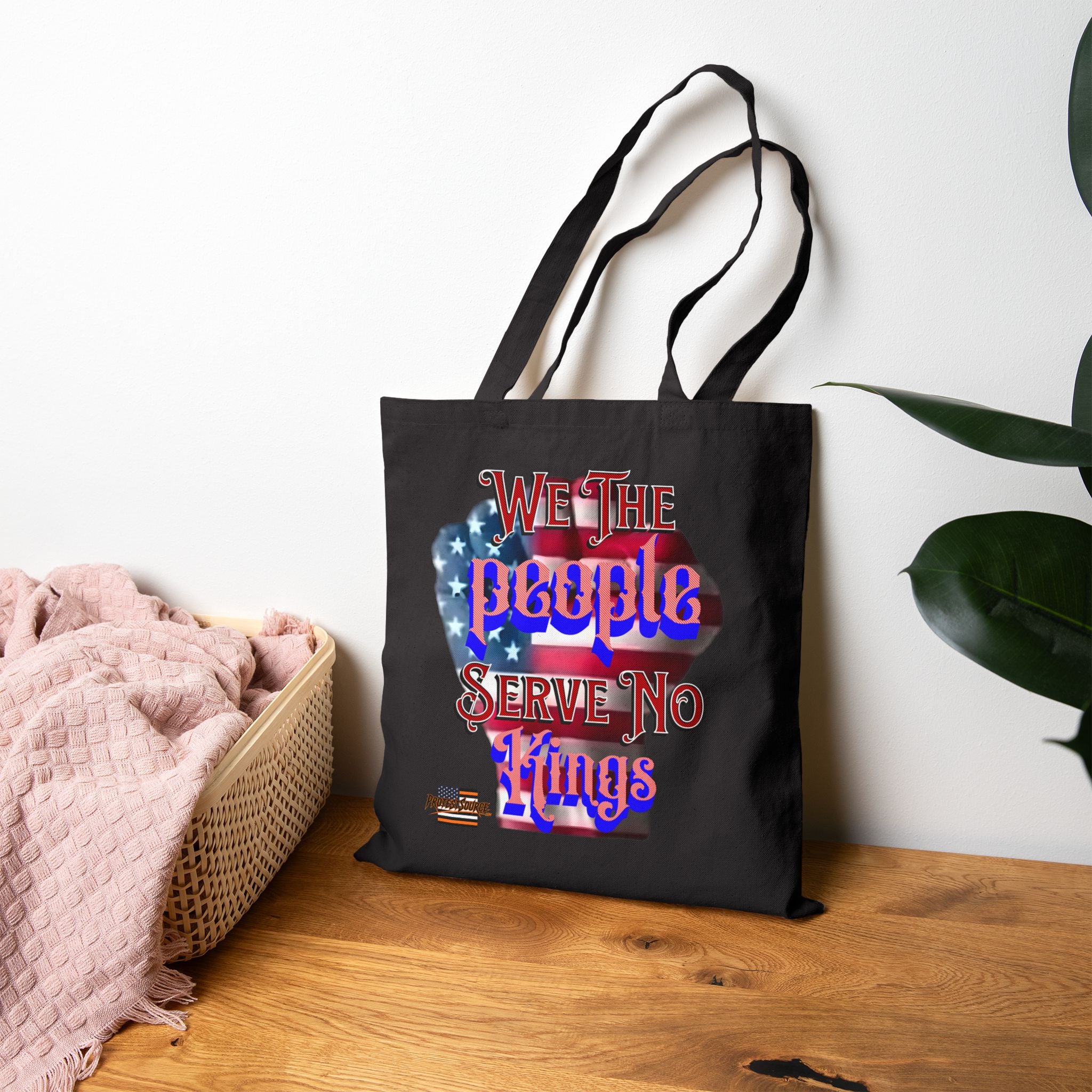 We The People Serve No Kings Cotton Canvas Tote Bag