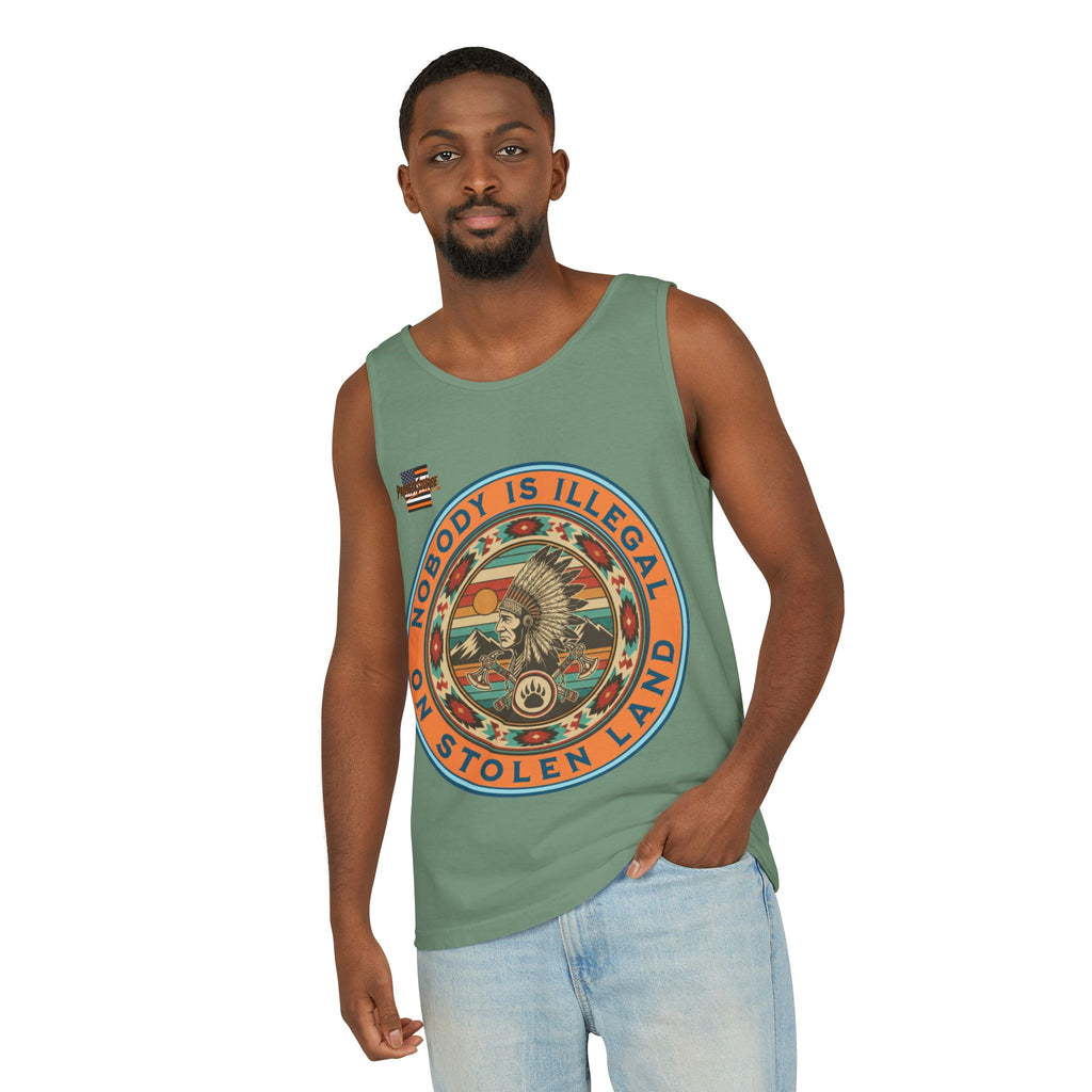 Nobody is Illegal on Stolen Land Unisex Cotton Tank Top