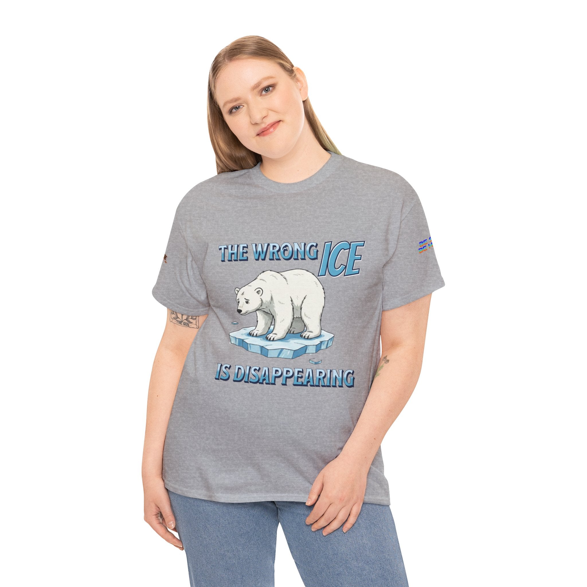 The Wrong ICE is Disappearing Unisex Heavy Cotton Gildan Tee, Casual Wear, Gift for Activists, Comfortable Protest Wear