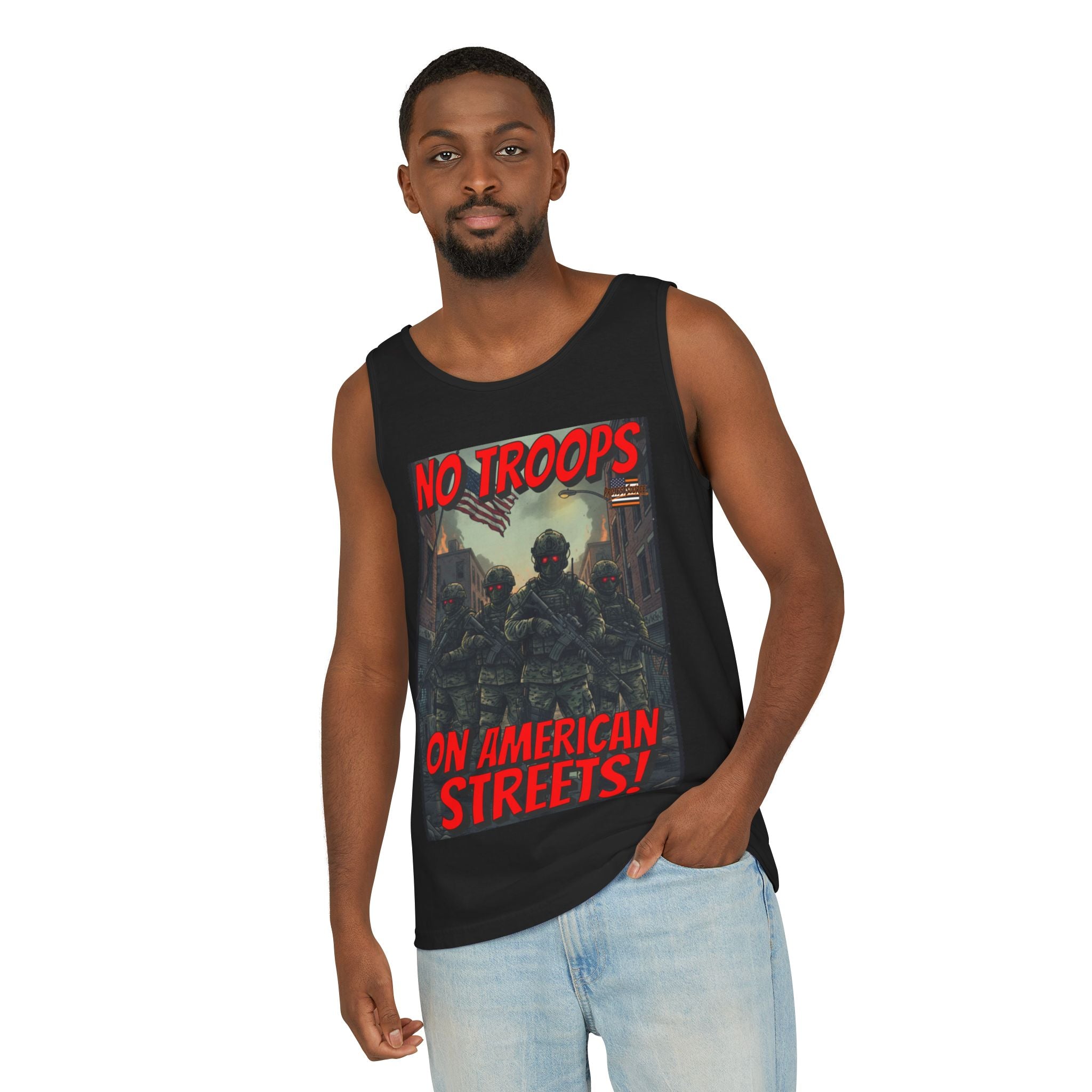 No Troops On American Streets Unisex Cotton Tank Top