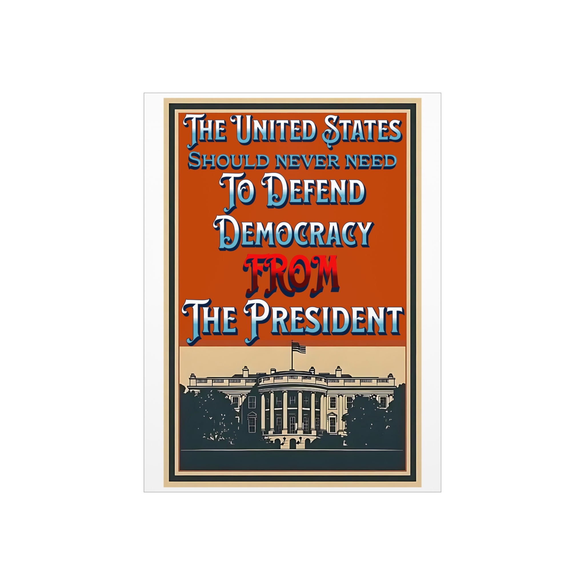 Defending Democracy 18"X24" Durable Foam Board Protest Sign