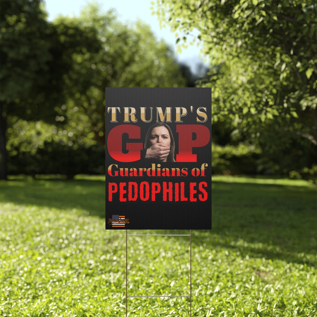 Guardians Of Pedophiles 18"X24" Plastic Protest Yard Sign w/Wire Stand