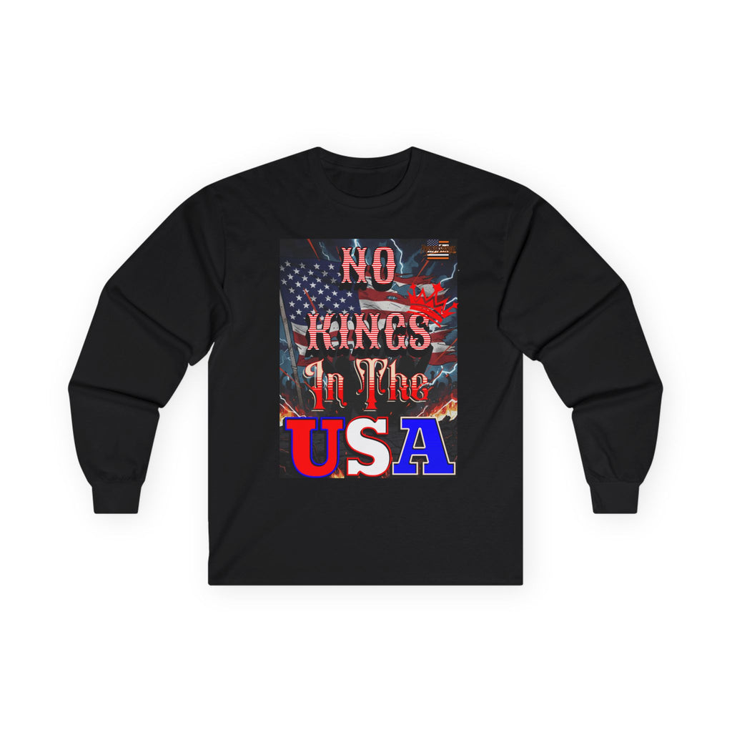 No Kings in the USA Long Sleeve Cotton Gildan Tee
