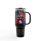 No Kings in the USA Insulated  40 oz. Travel Mug, Perfect for Activists, Protests, Commuters, Gifts, and Daily Use