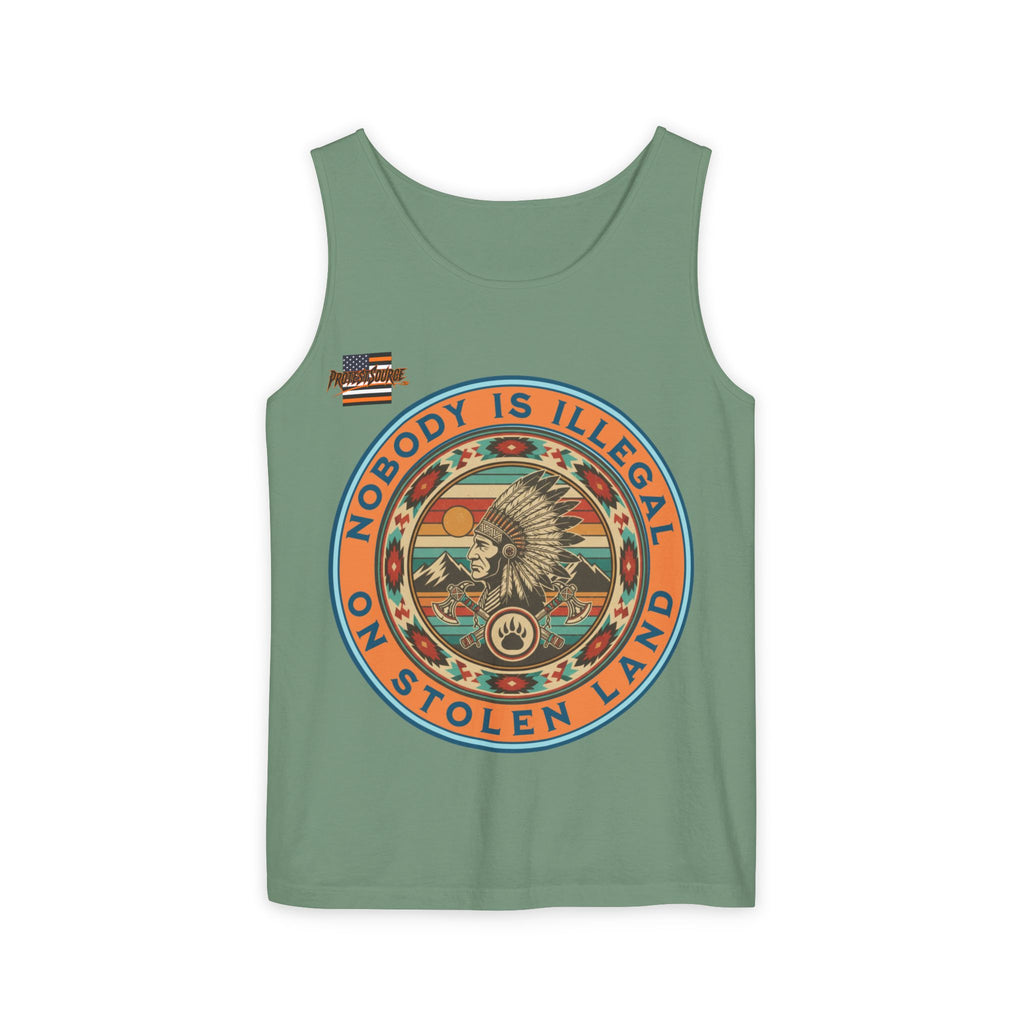 Nobody is Illegal on Stolen Land Unisex Cotton Tank Top