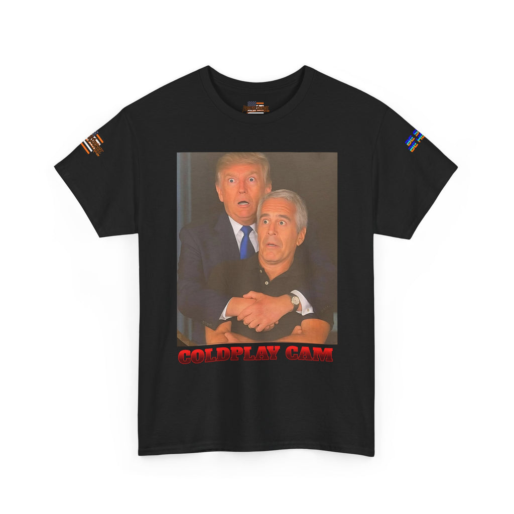 Trump and Epstein Coldplay Cam Unisex Heavy Cotton Gildan Tee
