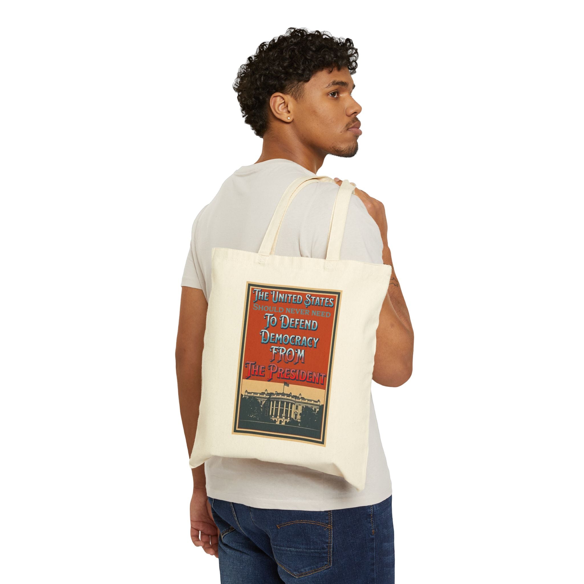 Defending Democracy Cotton Canvas Tote Bag