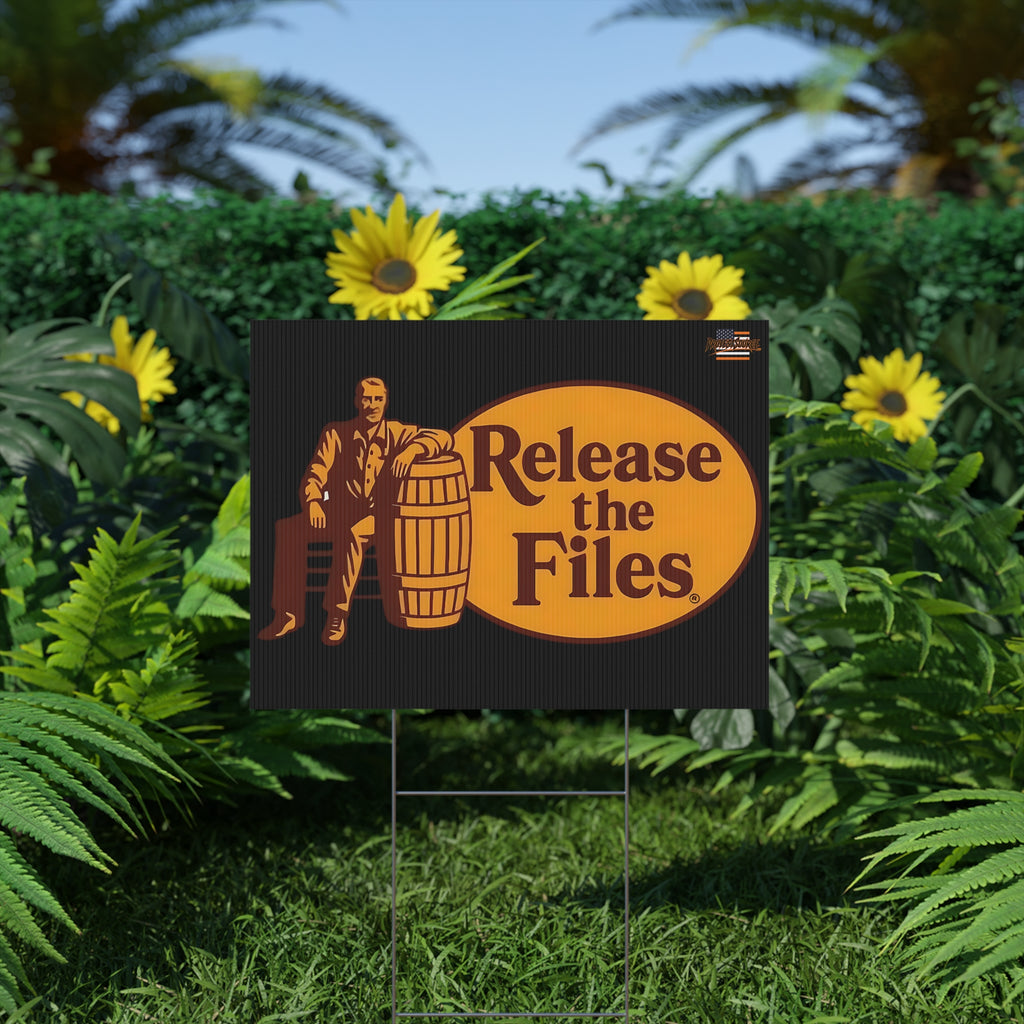 Release the Files 24"X18" Plastic Protesty Yard Sign w/Wire Stand