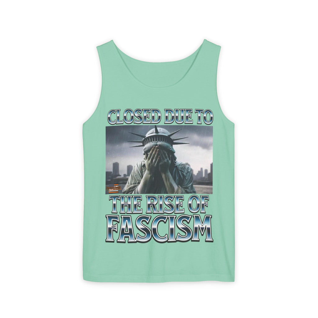 Closed Due to the Rise of Fascism Unisex Cotton Tank Top