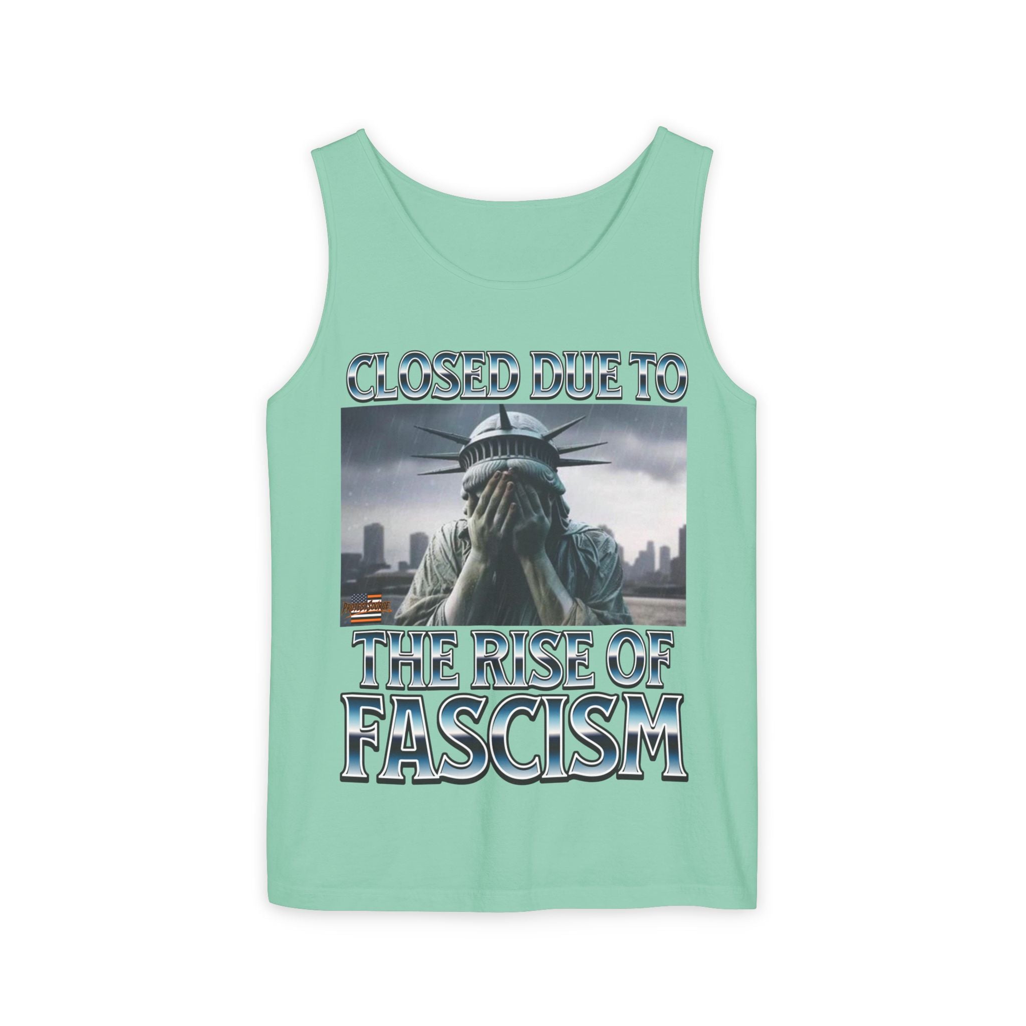 Closed Due to the Rise of Fascism Unisex Cotton Tank Top