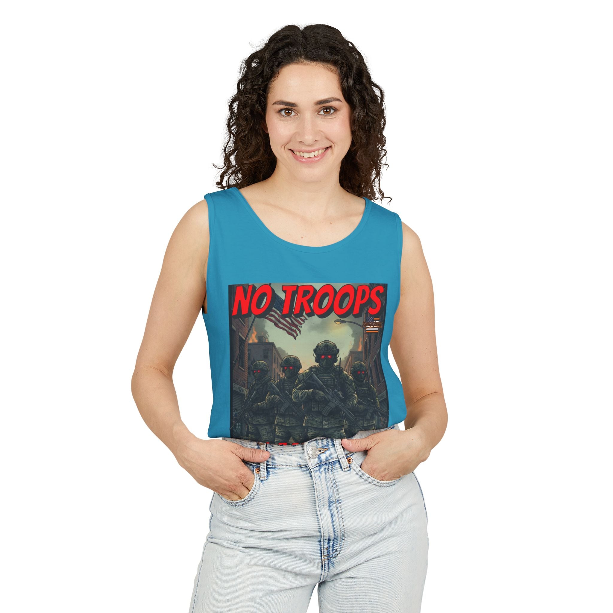 No Troops On American Streets Unisex Cotton Tank Top
