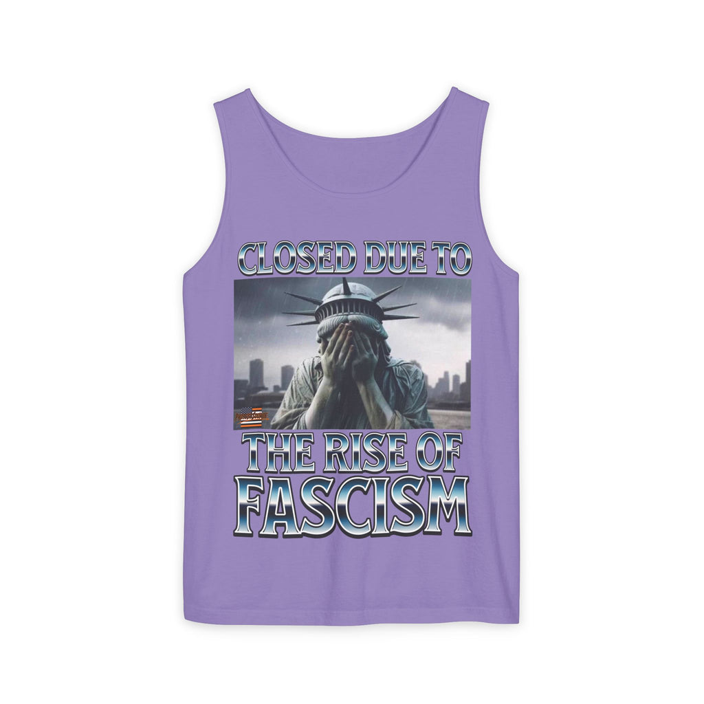 Closed Due to the Rise of Fascism Unisex Cotton Tank Top