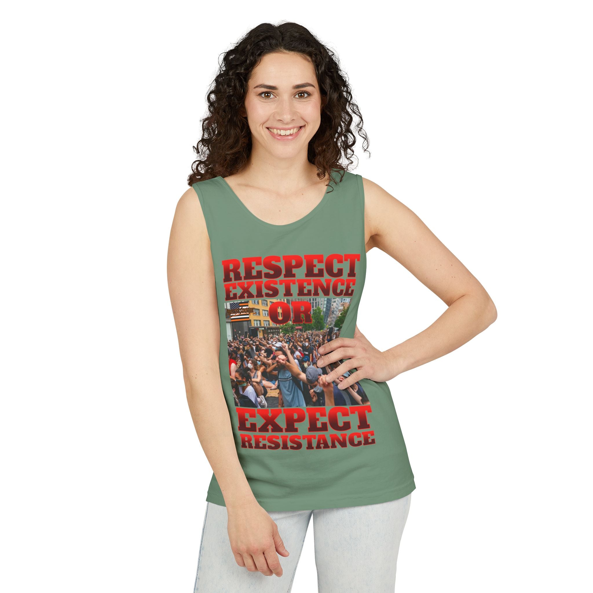 Respect Existence or Expect Resistance Unisex Cotton Tank Top