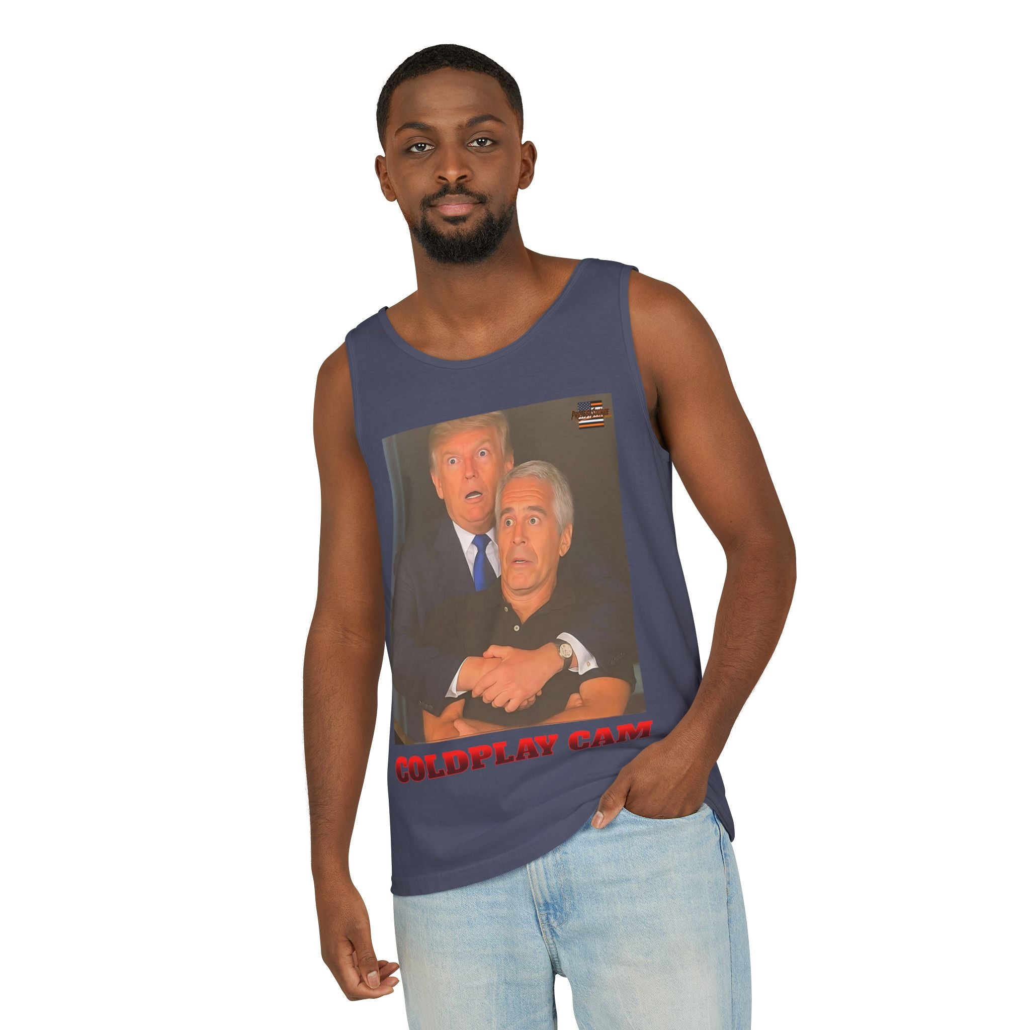 Trump and Epstein Coldplay Cam Unisex Cotton Tank Top