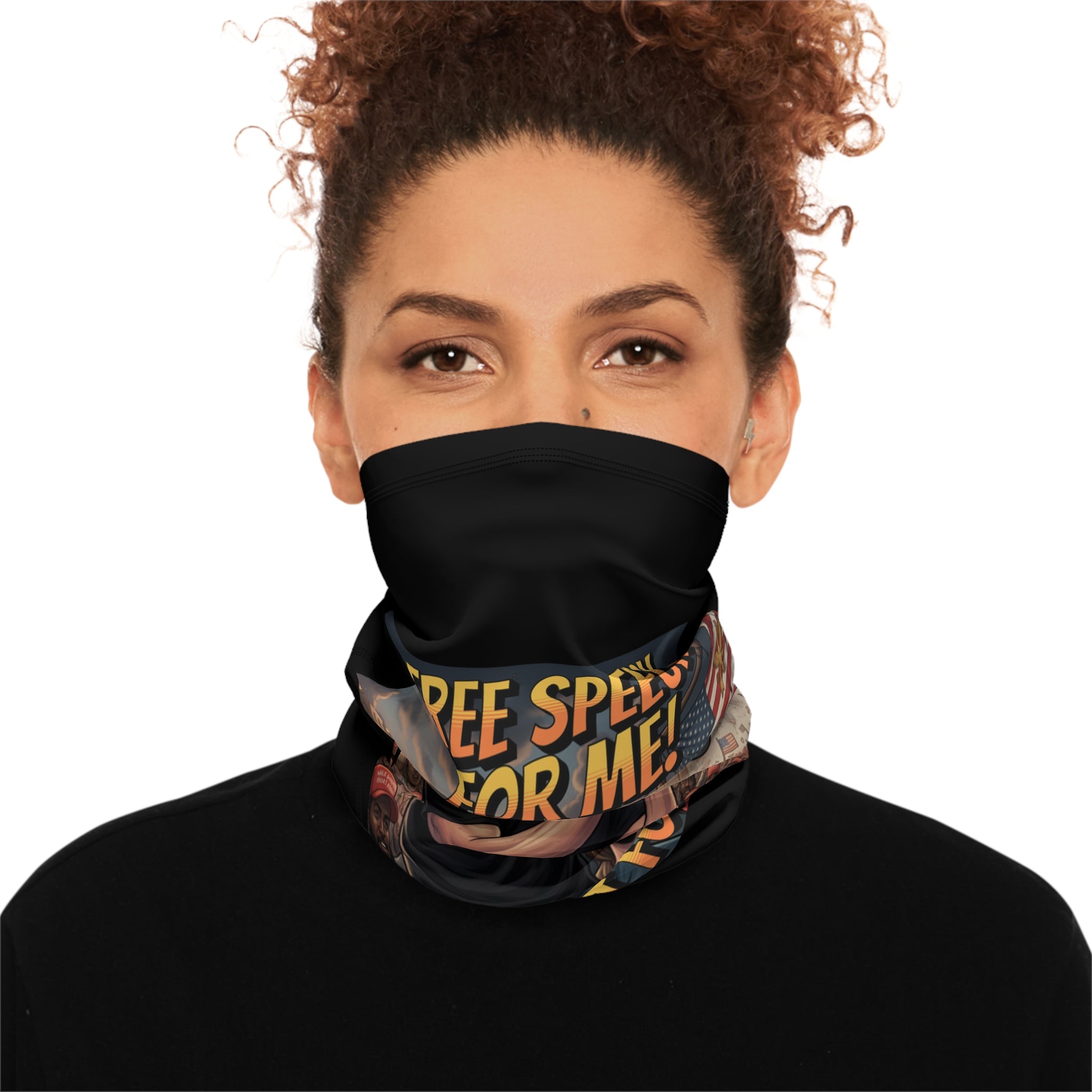 Free Speech for Me but not for Thee Winter Neck Gaiter with Drawstring, Protest Gear, Winter Accessories, Outdoor Wear, Gift for Activists, Cozy Neckwarmer