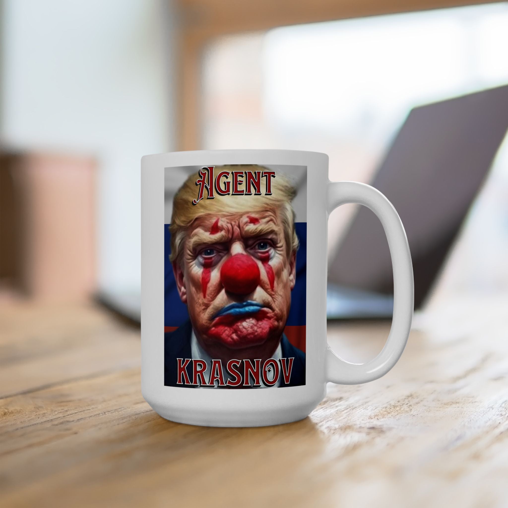 Agent Krasnov 15 oz. Ceramic Coffee Mug, Perfect for Activists, Protests, Gifts, and Daily Use