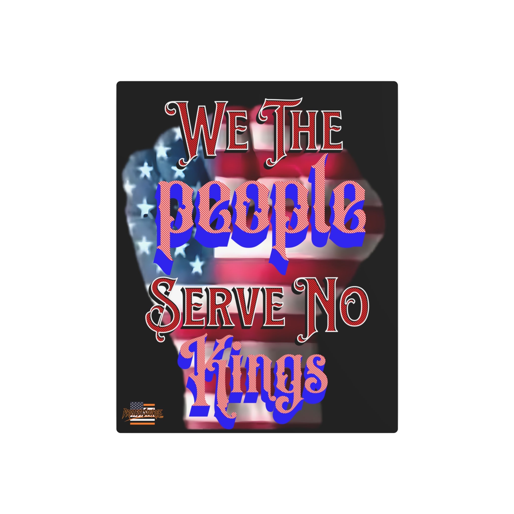 We The People Serve No Kings 16" X 20" Aluminum Metal Protest Sign