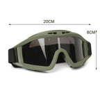 Tactical Goggles 3 Lens Windproof, Dustproof Glasses, CS Safe Protection