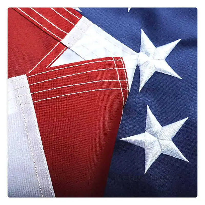 US 90X150 cm Waterproof Nylon Outdoor USA Flag with Embroidered Stars, Sewn Stripes, Brass Grommets