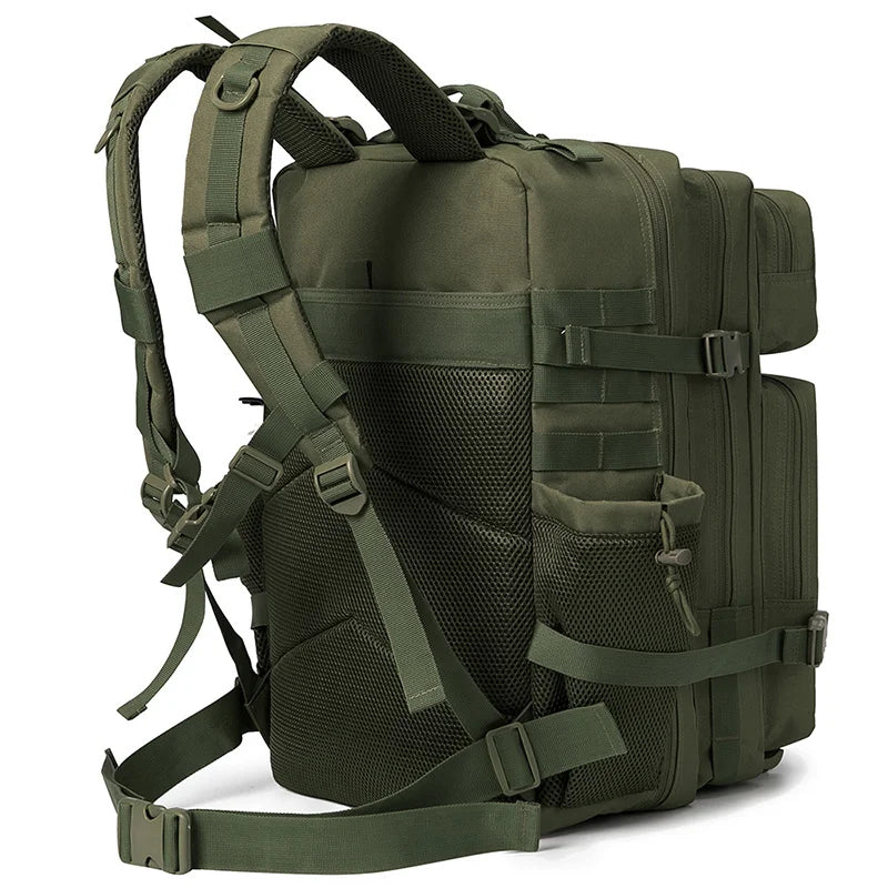 45L Molle Tactical Backpack with 4 Compartments and 2 Water Bottle Pockets